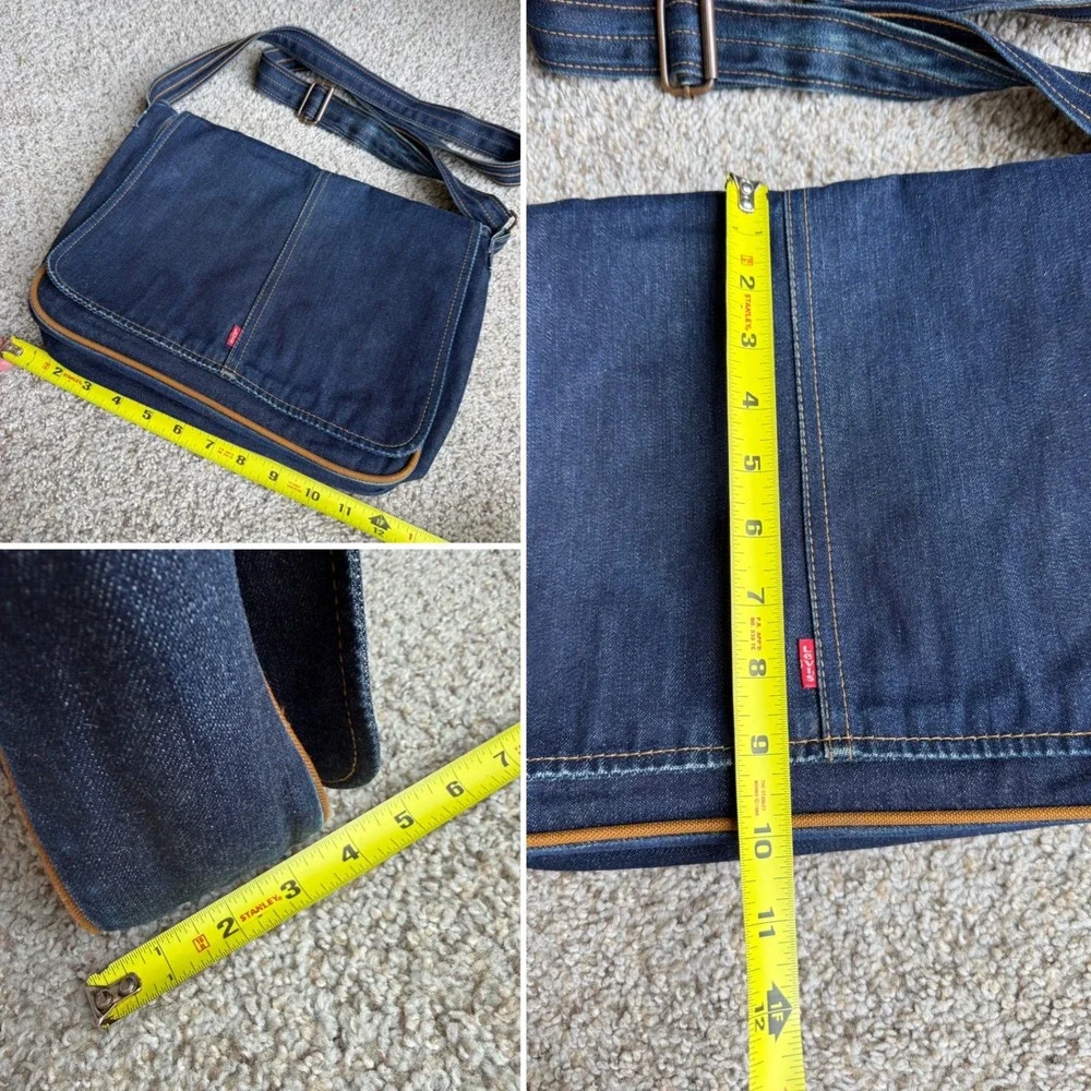 Vintage Levi's‎ x Yak Pak Denim Messenger Bag Red Tab Y2K Crossbody unisex - Picture 8 of 10